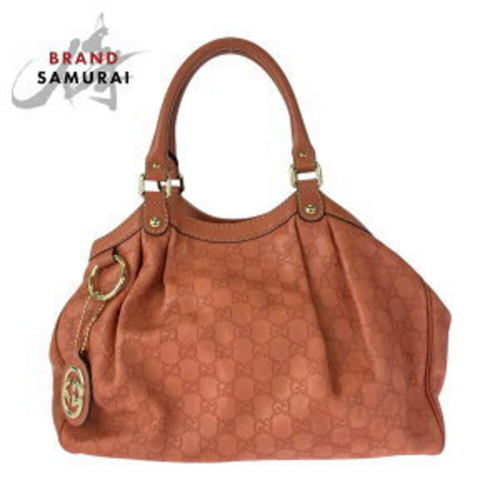 GUCCI Guccissima Sukey Pink Leather Tote Bag